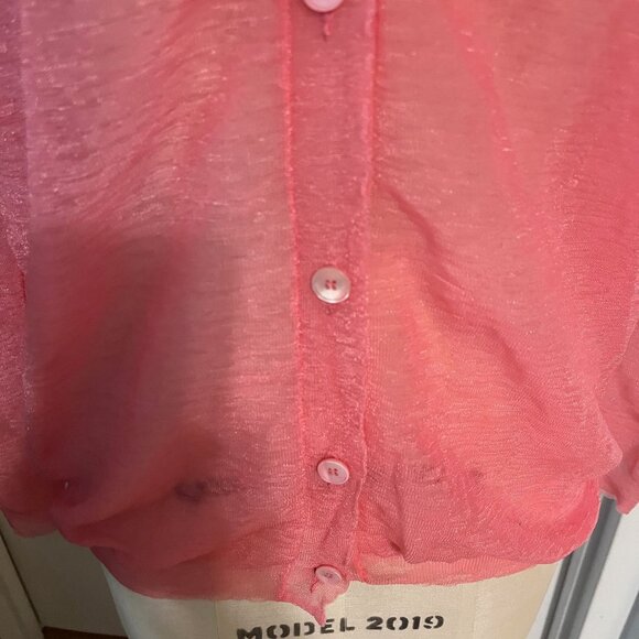 MIU MIU Sheer Mesh Cardigan/Top in Bubblegum Pink Size (44) 8 - Picture 3 of 7